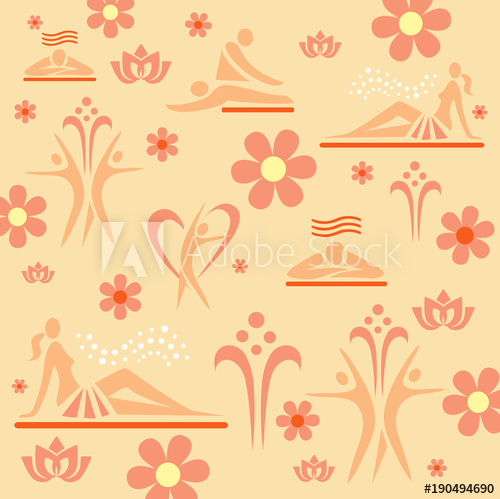 500x499 Relax Spa Massage Decorative Background Colorful Illustration
