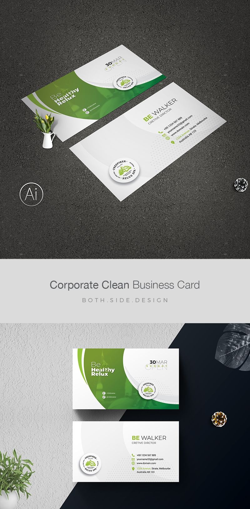 Health Relax Spa Business Card Business Card Spa Business 800x1627 Health Relax Spa Business Card Business Card Spa Business