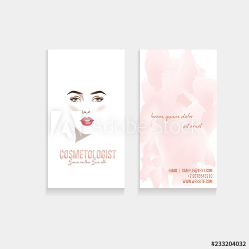 Makeup Artist Or Cosmetologist Business Card Vector Template 500x500 Makeup Artist Or Cosmetologist Business Card Vector Template