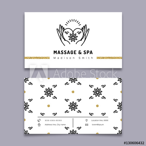Vector Massage And Spa Therapy Business Card Template Trendy 500x500 Vector Massage And Spa Therapy Business Card Template Trendy