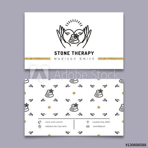 Vector Stone Therapy Business Card Template Stone Massage, Beauty 500x500 Vector Stone Therapy Business Card Template Stone Massage, Beauty