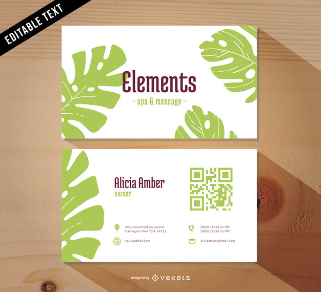 Beautiful Spa Business Card Template 626x570 Beautiful Spa Business Card Template