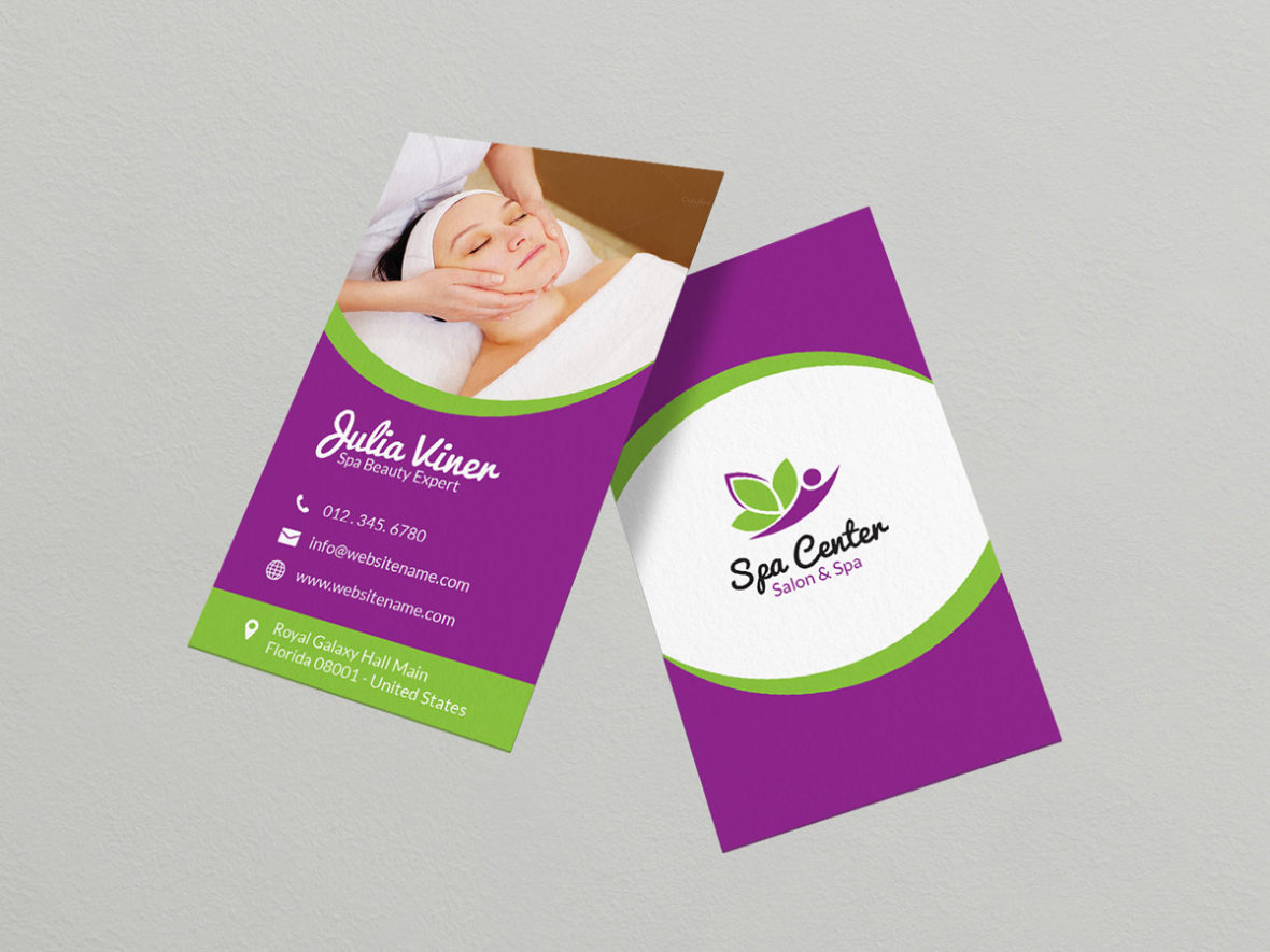 Beauty Salon Business Card Design Template With Womans Profile 1180x885 Beauty Salon Business Card Design Template With Womans Profile