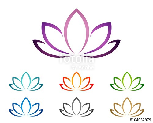 500x400 Purple Lotus Or Lily Flower For Spa Logo Template Stock Image