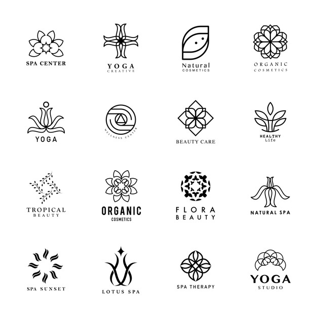626x626 Set Of Yoga And Spa Logo Vector Vector Free Download
