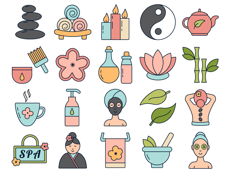 800x600 Spa Vector Freebie Icon Set