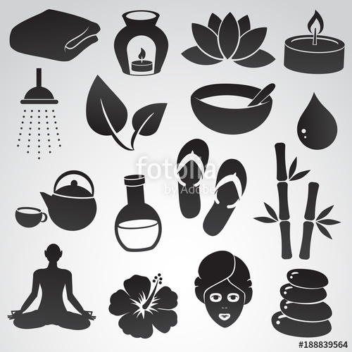 500x500 Spa Icon Set Collection Of Vector Icons Stock Image And Royalty