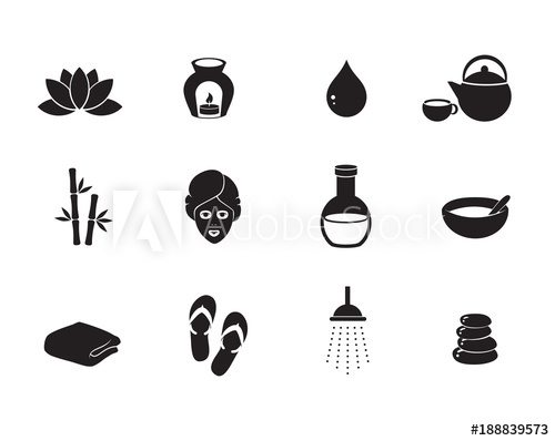 500x398 Spa Vector Icon Set Wellness Symbols