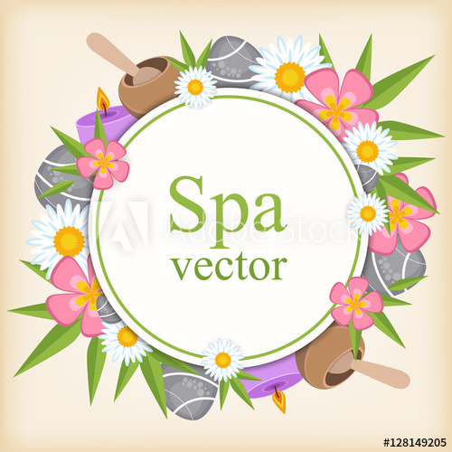500x500 Spa Vector Round Banner Design For Spa Salon And Beauty Salon