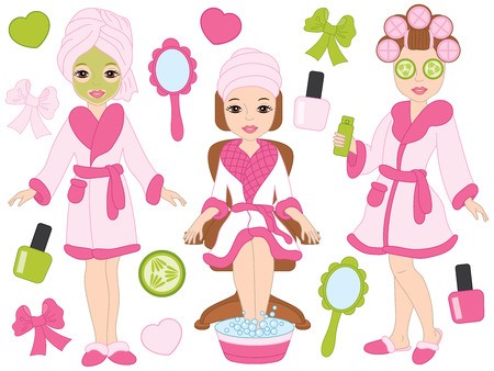 450x338 Vector Spa Girls Doing Spa Treatments