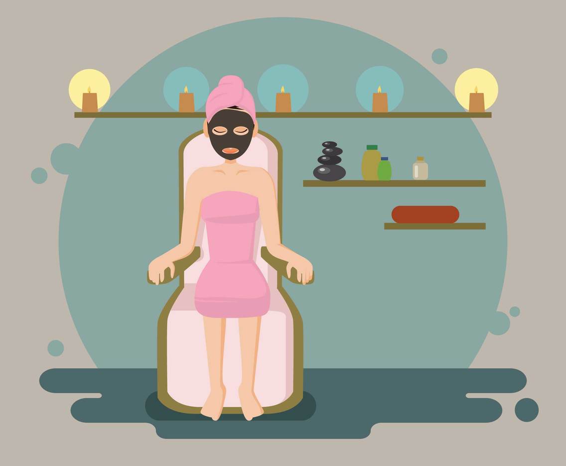 1136x936 Facial Mask Spa Vector Vector Art Graphics