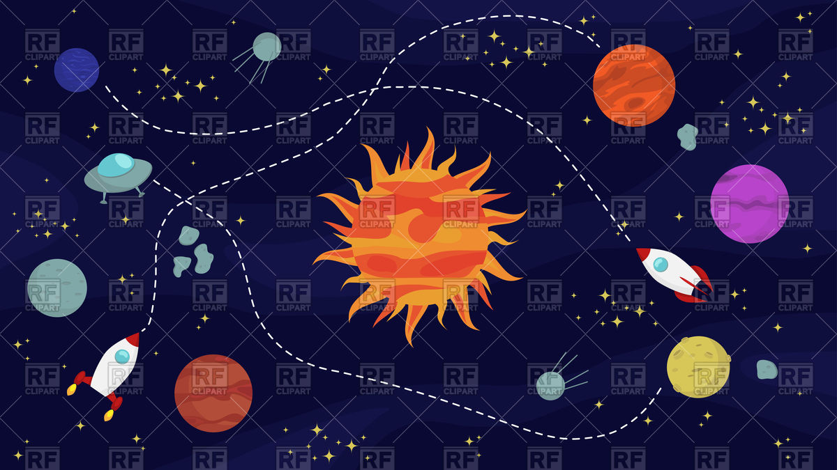 Space Background With Planets, Stars, Spaceships, Rotating Around 1200x675 Space Background With Planets, Stars, Spaceships, Rotating Around