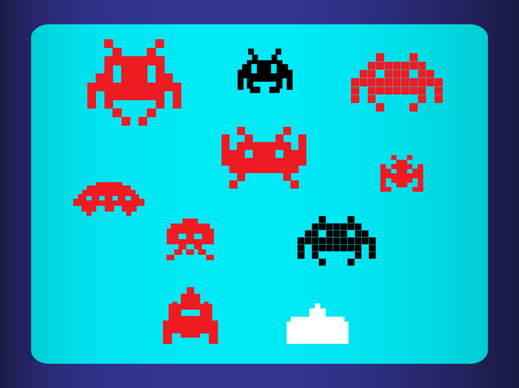 1024x765 Free Space Invaders Vector Vector Art Graphics