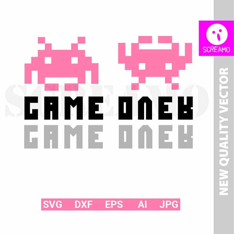 794x794 Game Over Space Invaders Game Over Game Over Etsy