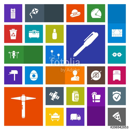 500x500 Modern, Simple, Colorful Vector Icon Set With Trash, Recycling