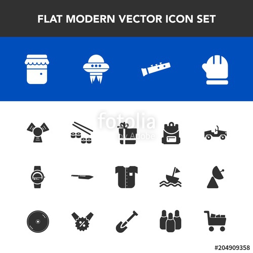 500x500 Modern, Simple Vector Icon Set With Fish, Scarf, Gift, Season, Box