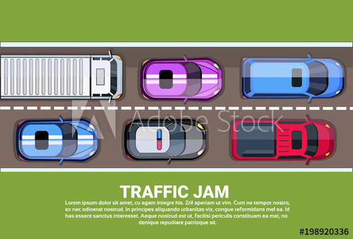 500x339 Traffic Jam Top View Road Or Highway Full Of Different Cars