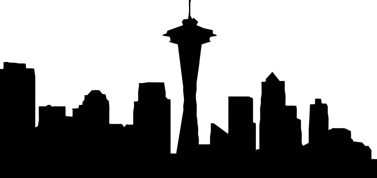 Seattle Skyline Outline 1500x709 Seattle Skyline Outline