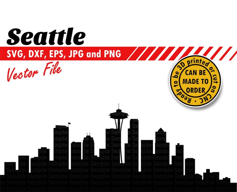 Seattle Skyline Silhouette Dxf And Png Etsy 794x642 Seattle Skyline Silhouette Dxf And Png Etsy