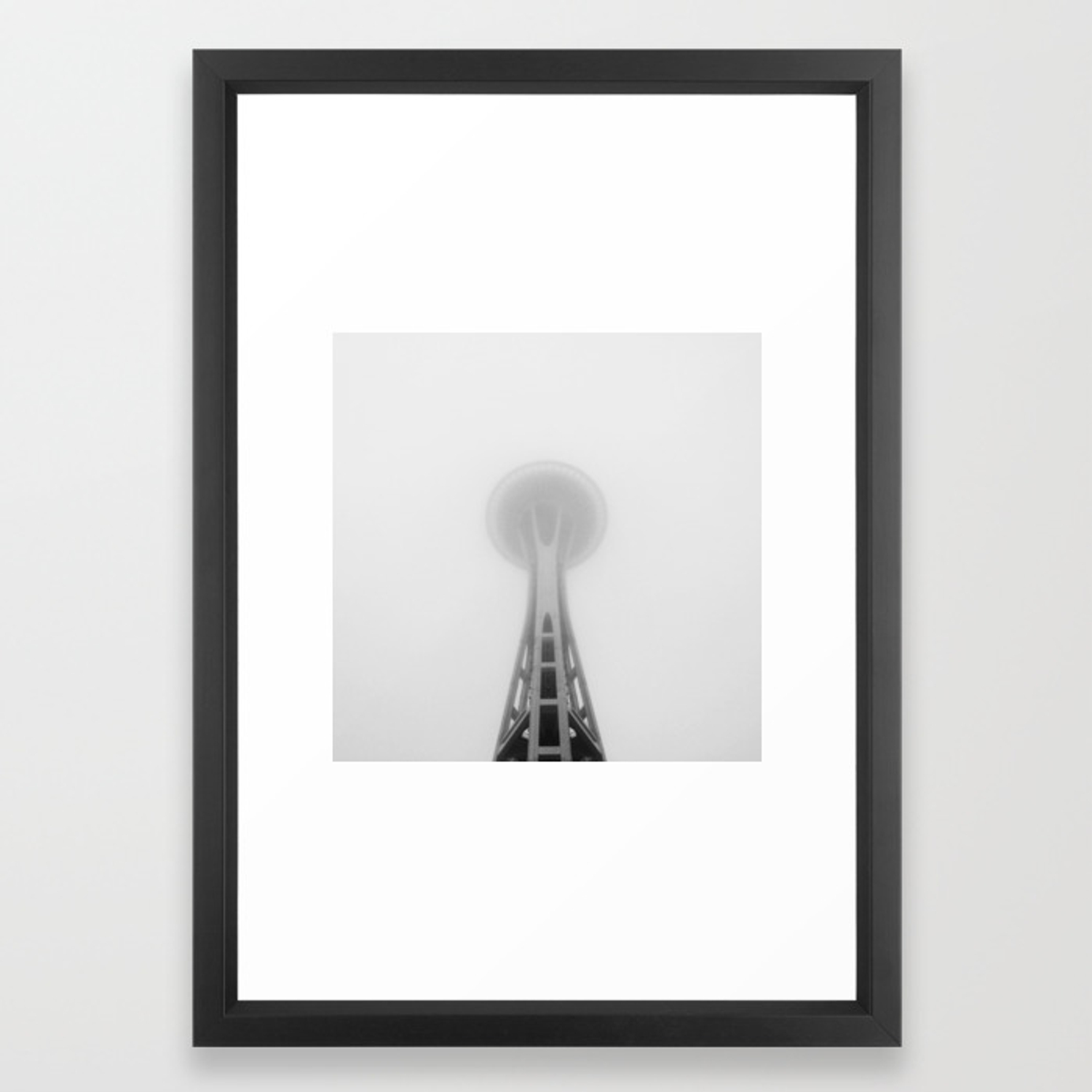 Space Needle In Fog, Seattle, Washington Framed Art Print 1500x1500 Space Needle In Fog, Seattle, Washington Framed Art Print
