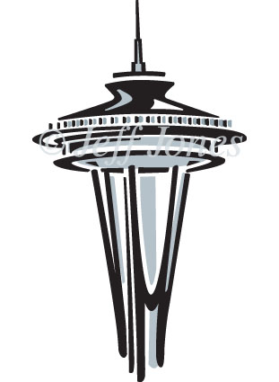 Space Needle Seattle Icons Illustration Image 311x425 Space Needle Seattle Icons Illustration Image