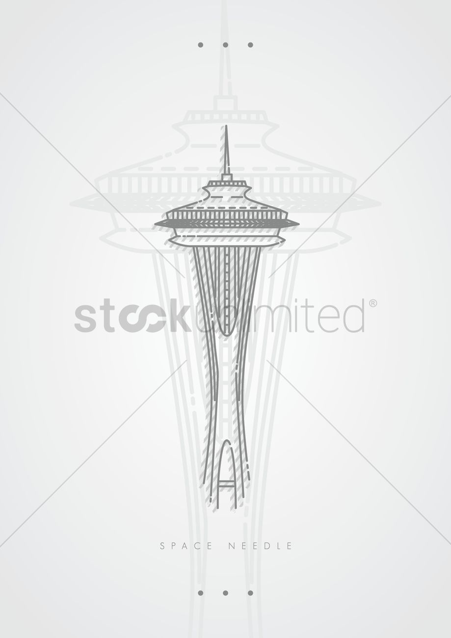 Space Needle Vector Image 919x1300 Space Needle Vector Image