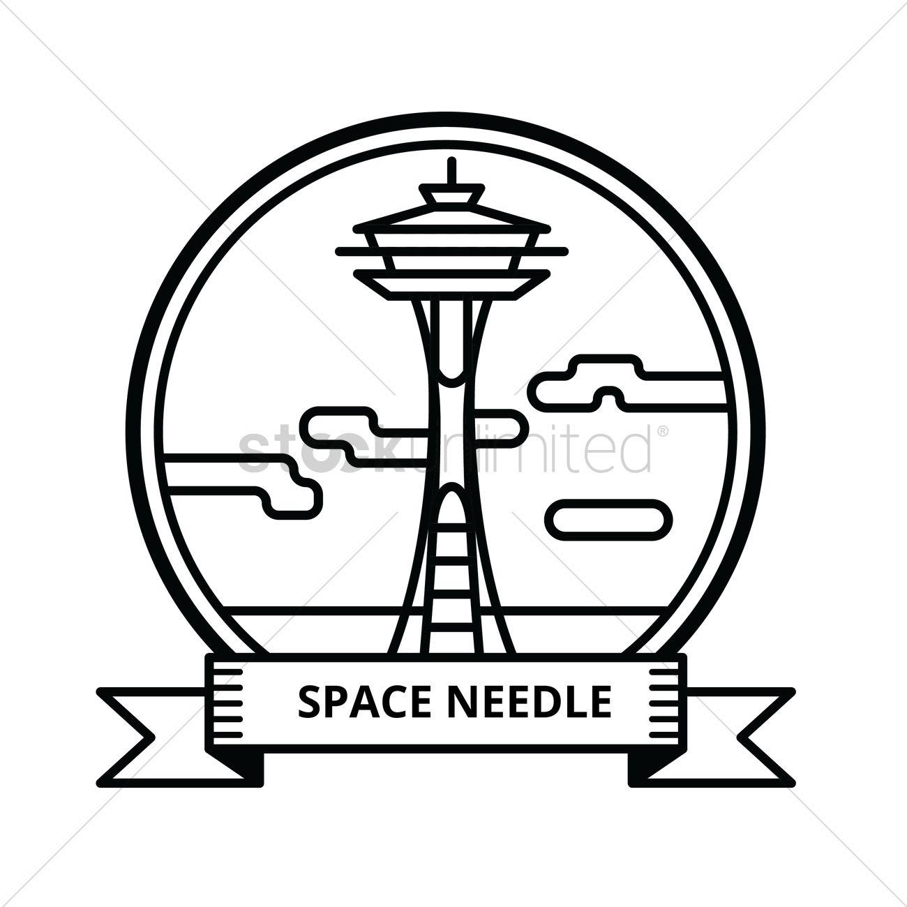 Space Needle Vector Image 1300x1300 Space Needle Vector Image