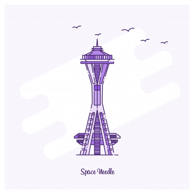 Space Needle Landmark Vector Premium Download 626x626 Space Needle Landmark Vector Premium Download