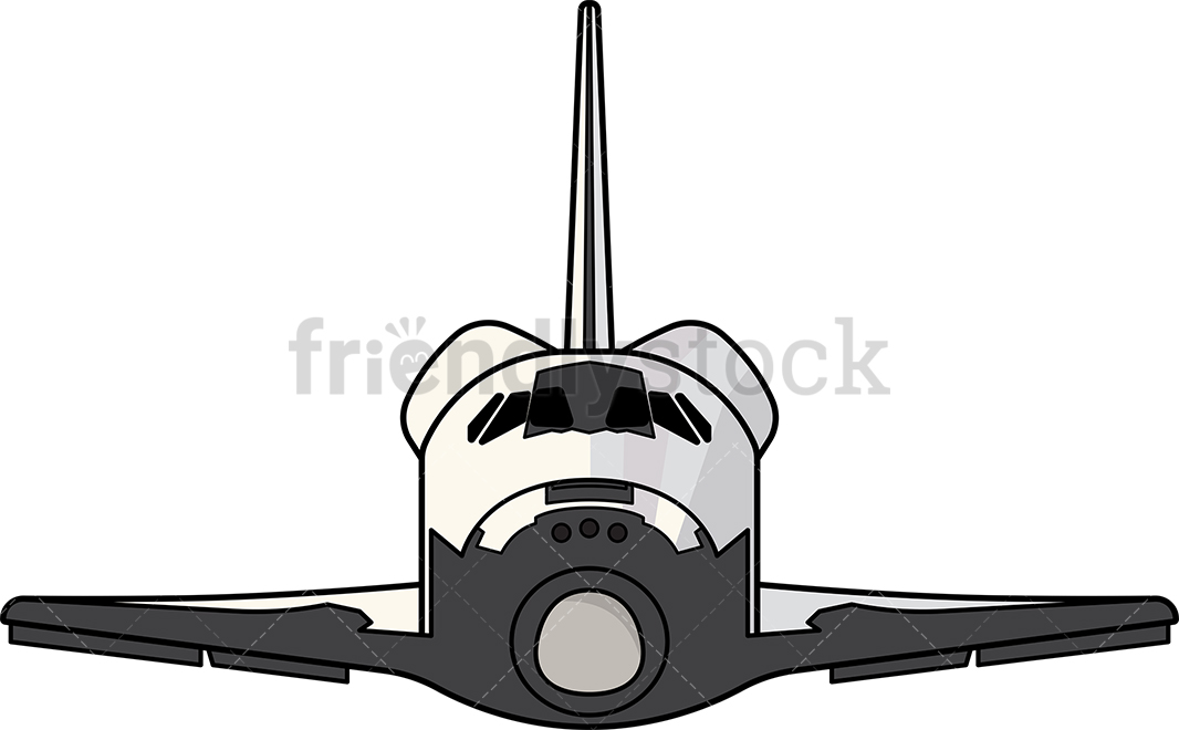 1066x660 Nasa Space Shuttle Front View Cartoon Clipart Vector