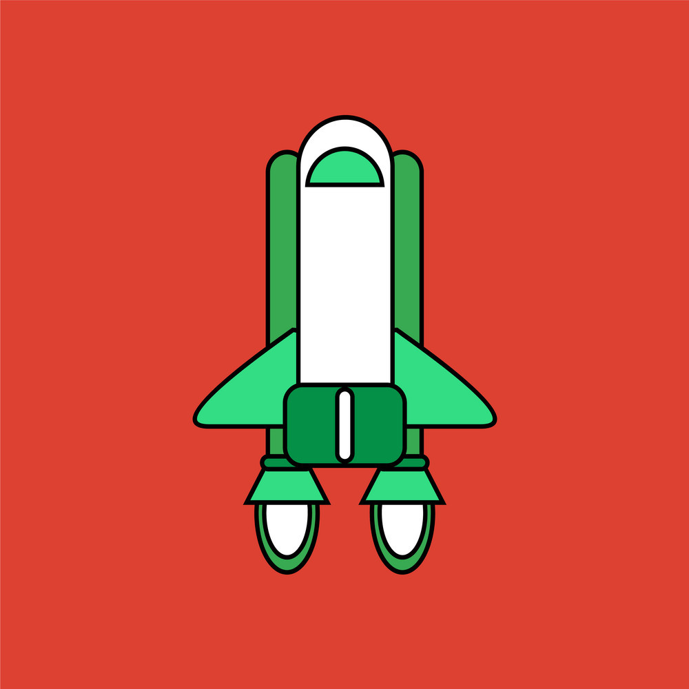 1000x1000 Flat Icon Design Collection Space Shuttle Vector