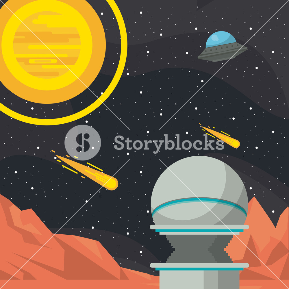 1000x1000 Mars Space Station Adventure Vector Illustration Graphic Design