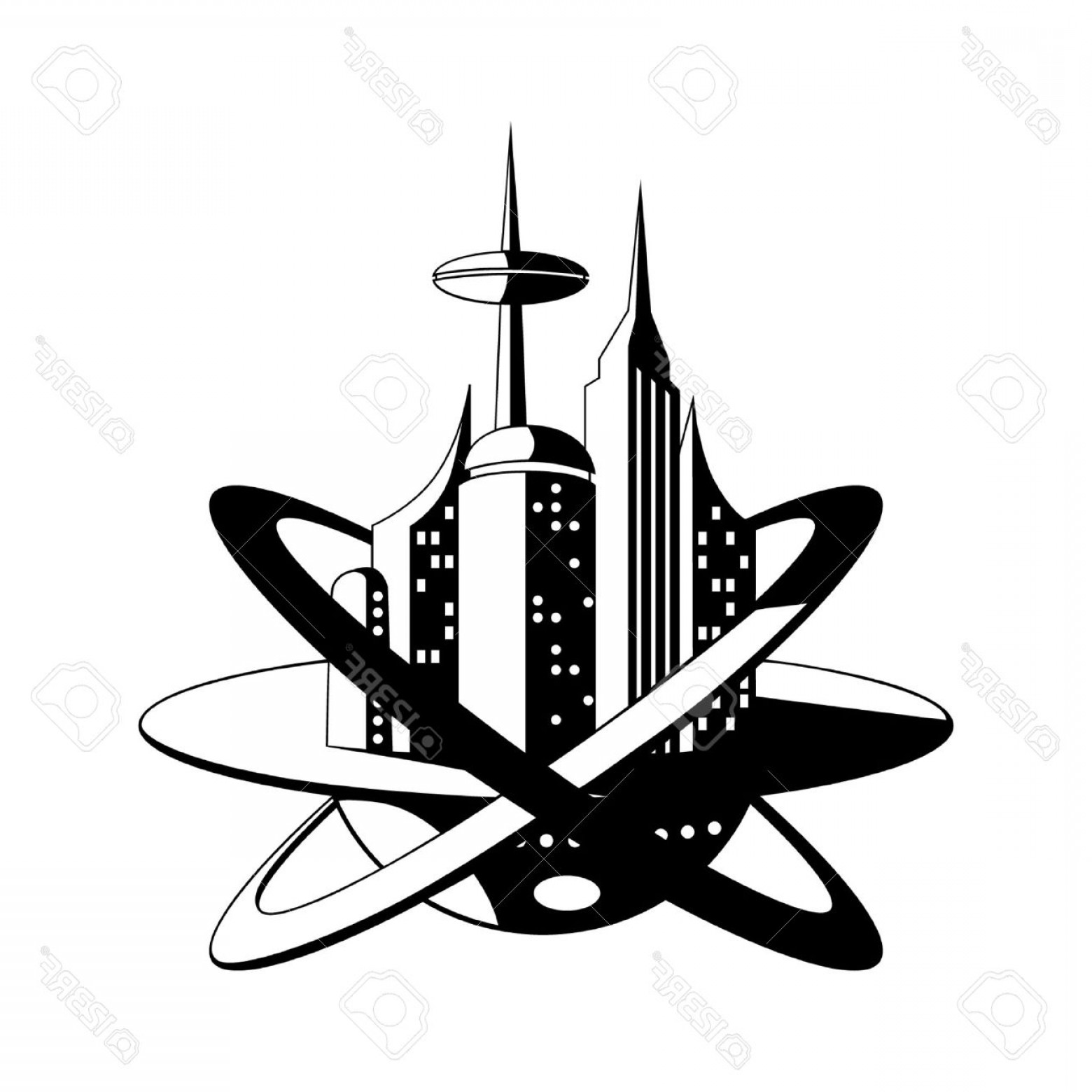 1560x1560 Photostock Vector International Space Station Of The Future Vector