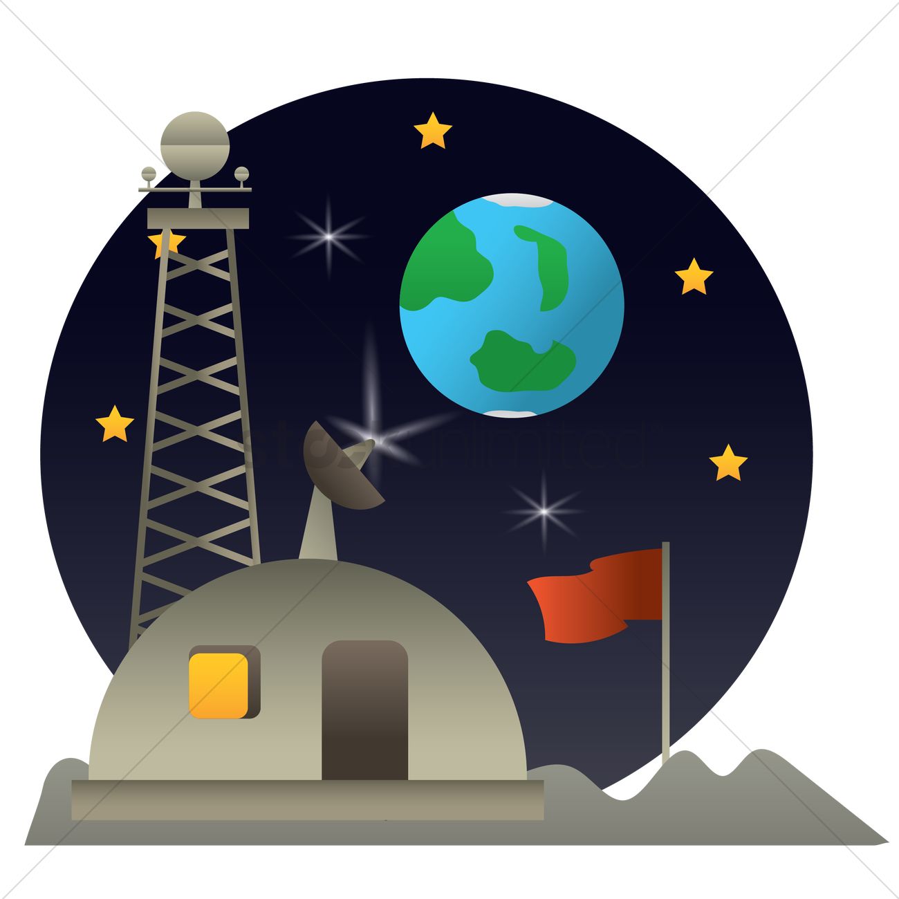 1300x1300 Space Station Vector Image