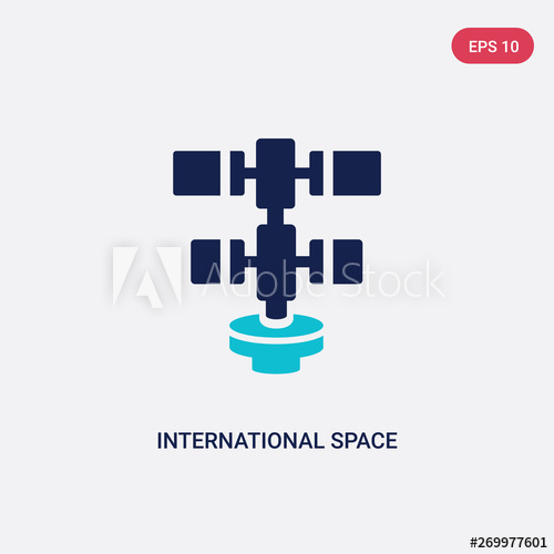 500x500 Two Color International Space Station Vector Icon From Astronomy