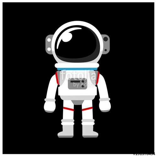 500x500 Vector Astronaut, Space Suit Isolated On Black Background Stock