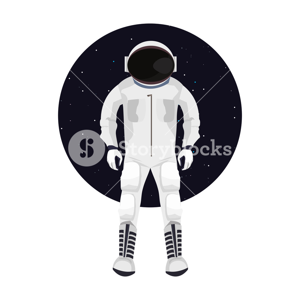 1000x1000 Astronaut Astronomy Space Character In Suit Vector Illustration