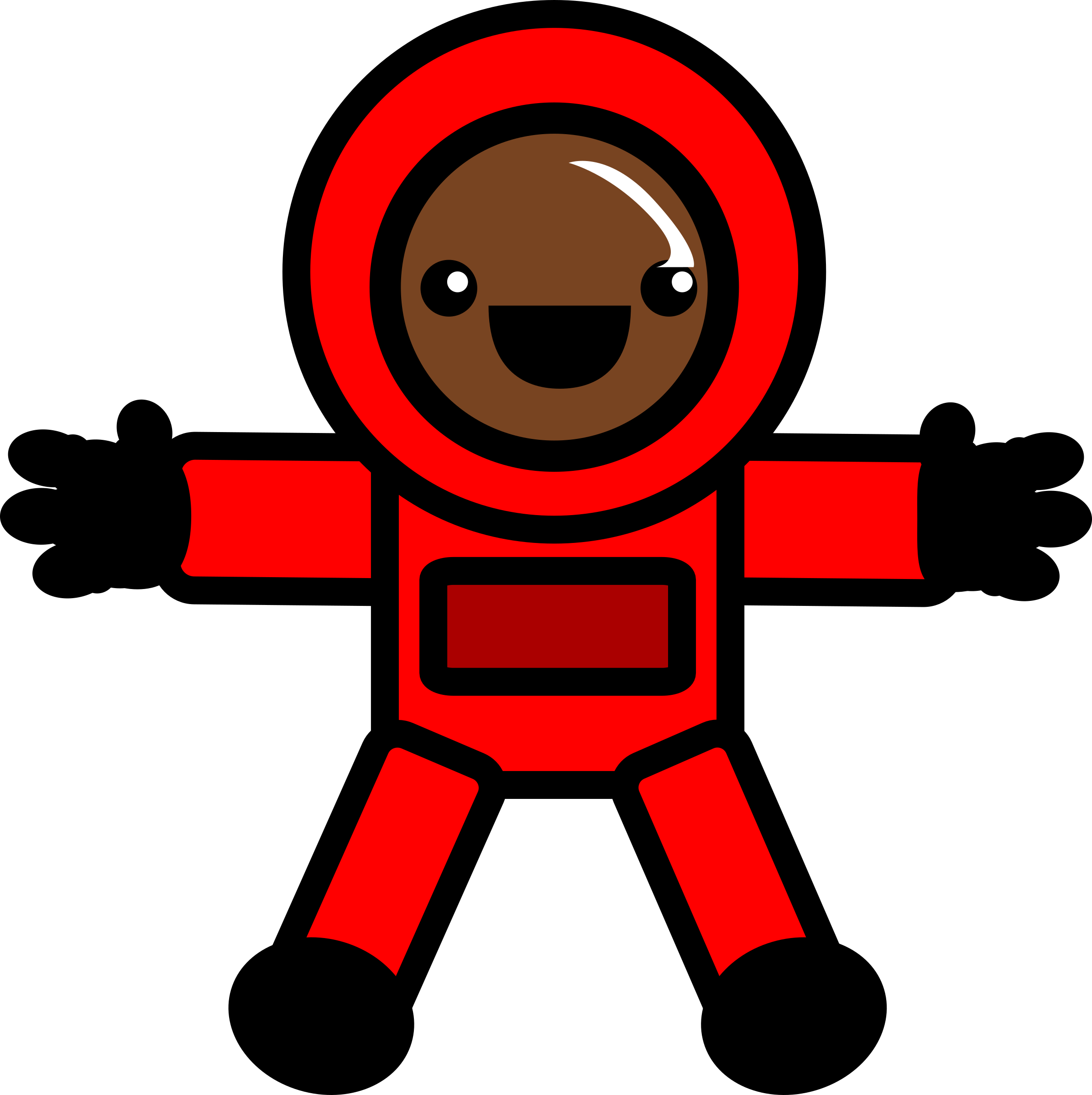 2393x2400 Astronaut In Red Space Suit Vector Clipart Image