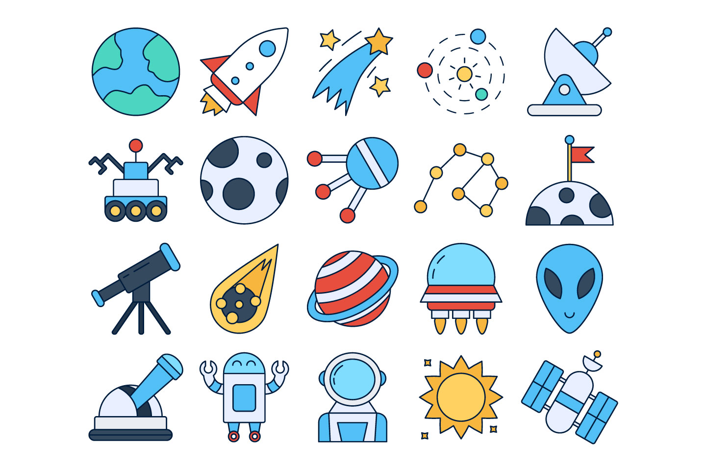 1440x960 Space Vector Free Icon Set