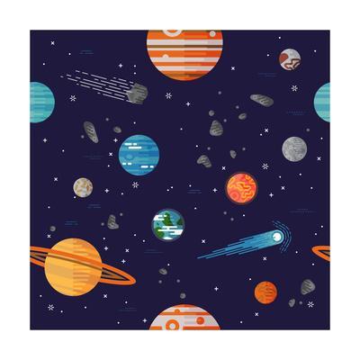 400x400 Cool Galaxy Planets And Stars Space Vector Flat Seamless Pattern