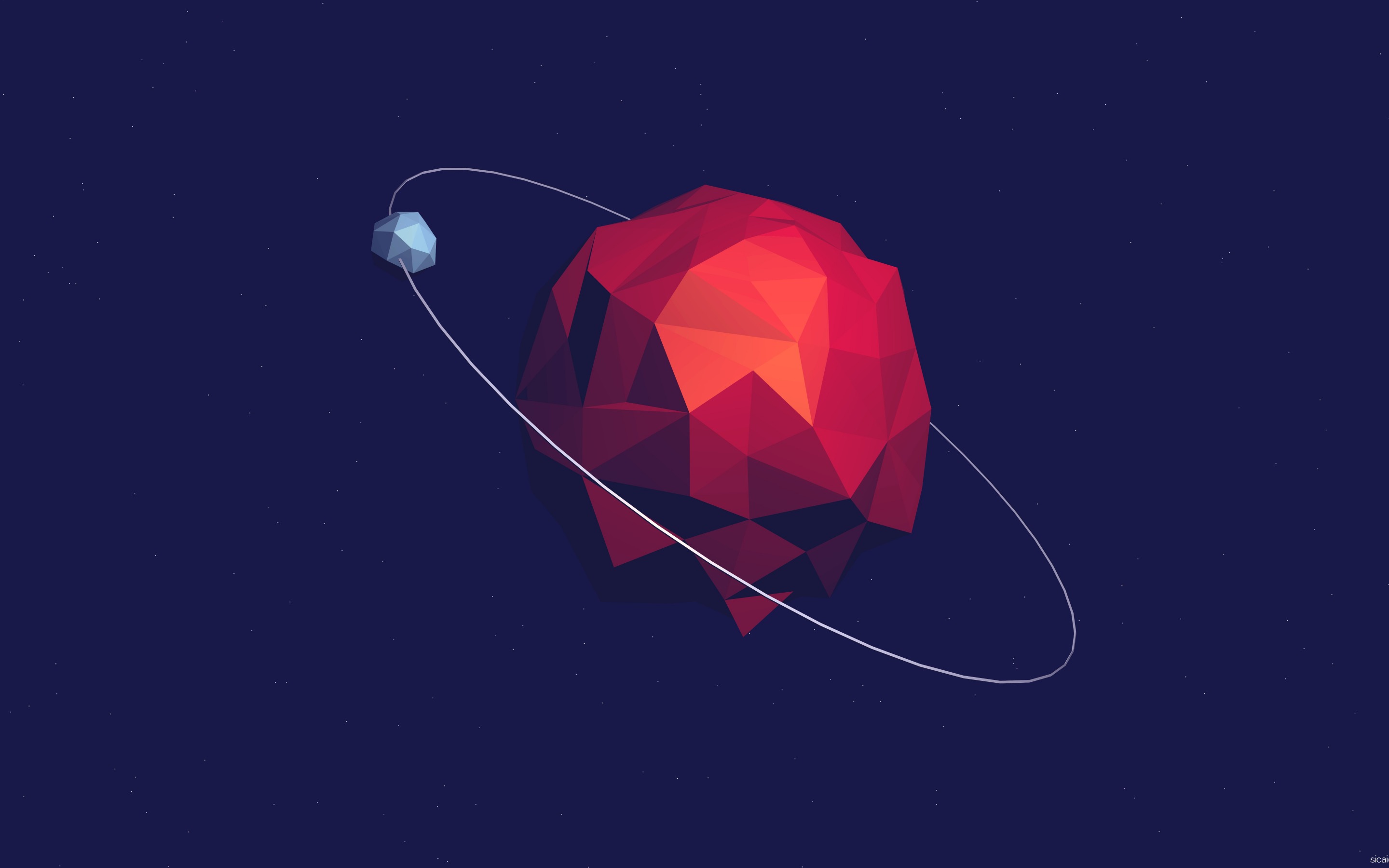2880x1800 Download Wallpapers Mars, Red Planet, Polygon Style, Art, Red