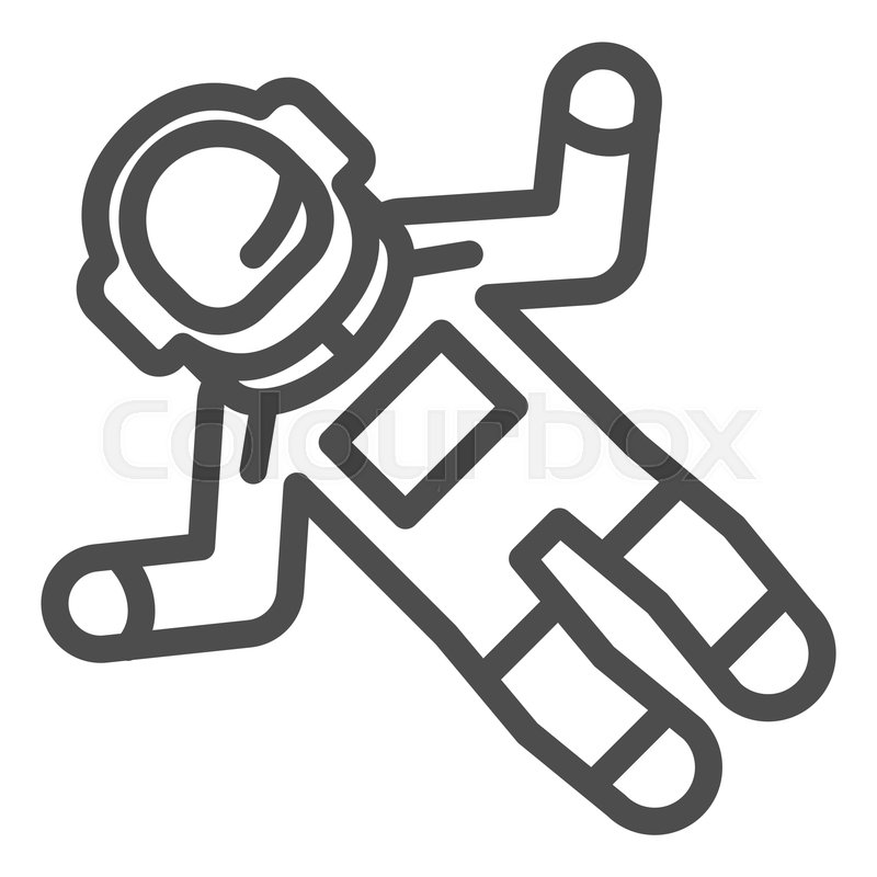 800x800 Astronaut Line Icon Spaceman Vector Stock Vector Colourbox