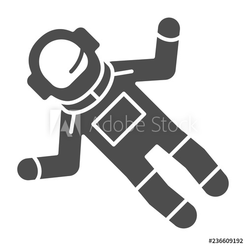 500x500 Astronaut Solid Icon Spaceman Vector Illustration Isolated
