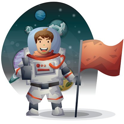 416x416 Astronaut Spaceman Vector Cartoon With Separated Layers Premium