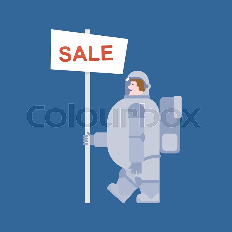 800x800 Astronaut And Sale Banner Cosmonaut Stock Vector Colourbox