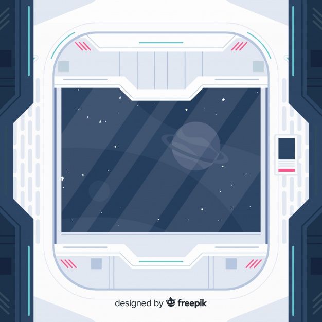 626x626 Modern Spaceship Interior Background With Flat Design Free Vector