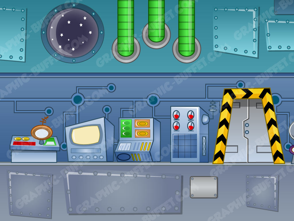 1024x768 Space Ship Interior Scene Game Background Game Assets