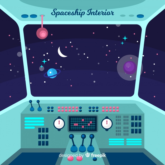 626x626 Spaceship Background From Inside Vector Free Download