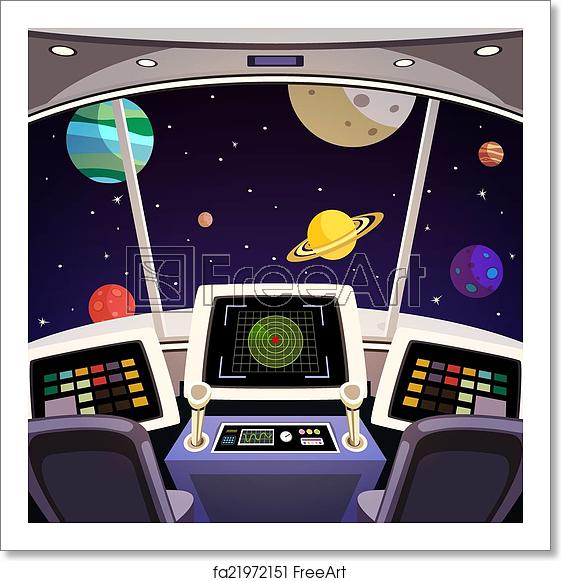 561x581 Free Art Print Of Spaceship Cartoon Interior Flying Spaceship