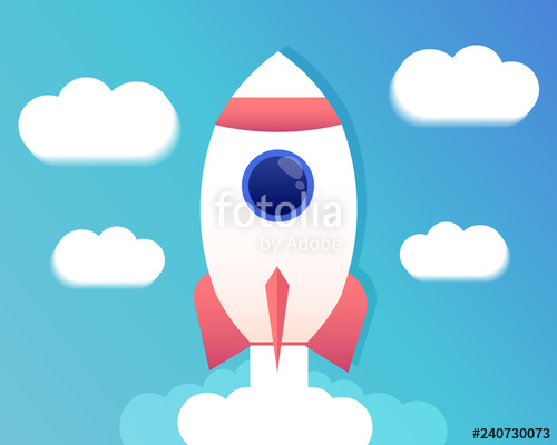 500x400 Rocket Launch Spaceship Vector Illustration The Concept