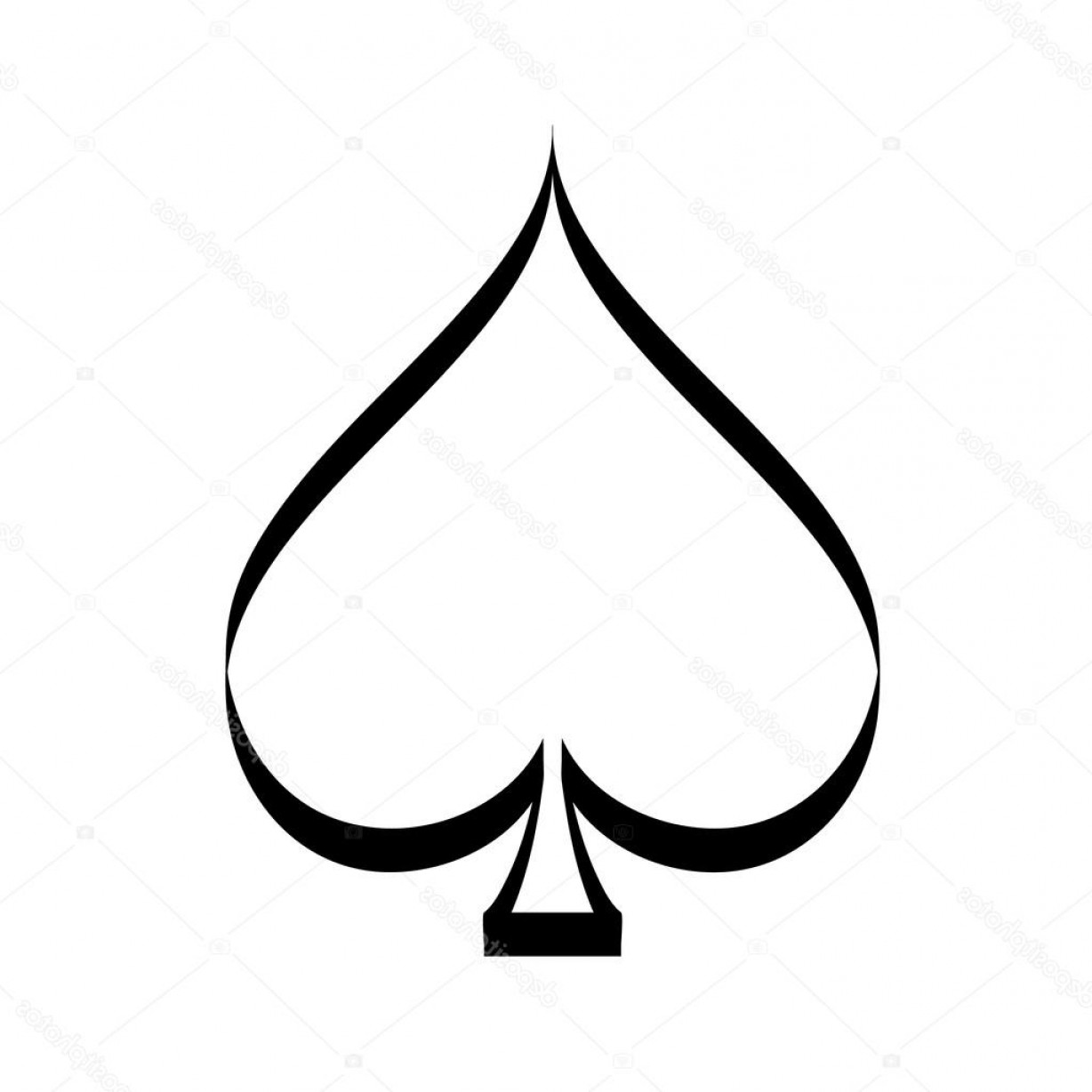1228x1228 Stock Illustration Vector Playing Card Spade Suit Handandbeak